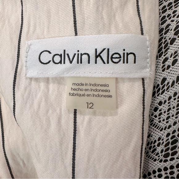 Calvin Klein Blush Pink Stripe Midi Dress | Size 12 | NWT - Picture 14 of 15